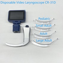 관로탐지기 하수구내시경 플렉스샤프트 어린이 성인용 일회용 블레이드 비디오 후두경 삽관용 스코프 목구멍 감지 도구, 1.With 4 blades