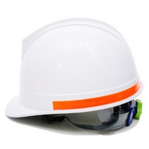 공사 현장 안전모 부착형 형광 식별 스티커 20개 자재 공사현장 공구 안전용품 건설 공장 작업용 산업용, 안전모 식별띠 1.5cm-녹색