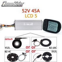 전기자전거 악세사리KT 컨트롤러 48V 모터 52V Ebike 1500W 듀얼 사인파 LCD 디스플레이 PAS Bafang, 17 52V 1500W LCD5, 한개옵션1