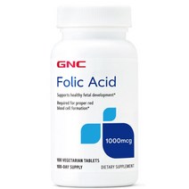GNC 지엔씨 엽산 FOLATE 비타민B9 칼슘 1mg 100정, 1개, 기본