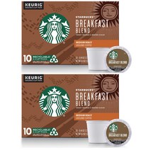 스타벅스 Starbucks Breakfast Blend Medium Roast Keurig 블랙퍼스트 블렌드 큐리그 10캡슐 2팩, 1세트, 1ml