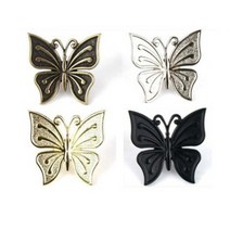 서랍장 나비 장식장 가구 손잡이 1구 42x40mm 2개, 색상, 니켈