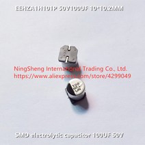 원래 100% EEHZA1H101P 50V100UF 10x10.2 패치 전해 콘덴서 100 미크로포맷 50V 인덕터