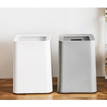 냄새안나는쓰레기통 라운딩 모던 사각휴지통, 화이트 12L