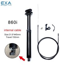 가변싯포스트 시트포스트 자전거 ks exaform 860i 높이 조절이 가능한 튜브 30.931.6mm395mm 쇼크 업소버 댐핑 내부 라우팅 원격 제어, 860i 31.6-345, 씨엔, 1개