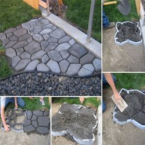 35x35x3.6cm 정원 경로 메이커 금형 diy 플라스틱 바닥 포장 금형 시멘트 벽돌 콘크리트 금형 홈 정원 돌 도로 장식, 협력사, 한개옵션0