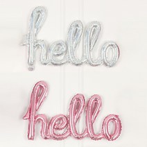 은박풍선 hello 베이비샤워 만삭사진, 은박풍선(hello연결)핑크