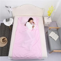 휴대용 호텔 침낭 여행용 숙박 초경량 침대 라이너 시트 이불 침대커버, B 115x210cm, D 핑크