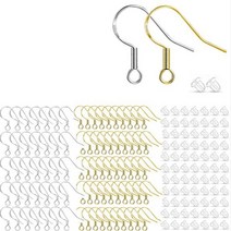 200 PCS / 100 쌍 실버 & 골드 저자 극성 귀걸이 후크 DIY 보석 만들기를위한 프랑스 물고기 후크 귀 전선
