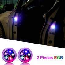 원격 시동 경보기 1/2/4Pcs 문 열림 안전 경고 범용 LED 충돌 방지 램프 깜박이 알람 주차, 03 2 PCS  RGB, 03 2 PCS  RGB