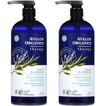 Avalon Organics 아발론 오가닉스 Thickening Shampoo Biotin B Complex No GMO 비건 비오틴 비콤플렉스 샴푸 32oz(946g) 2팩, 2개