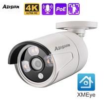 AZISHN-야외 IP 카메라 4K 8MP 5MP 4MP 3MP POE 방수 H.265 보안 감시 총알 CCTV 카메라 움직임 감지 XMEYE, 8MP POE Cam, 8mm