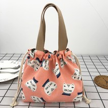 복조리에코백 복조리에코백 셀럽 작은천가방 귀여운 도시락가방 캔버스 스트링 핸드식 출근 도시락 점심도시락가방