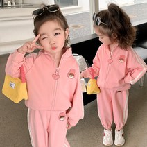 여아 봄복 스포츠 세트 2023 새로운 어린이 봄과 가을 유행 아기 레저 스쿨 투피스