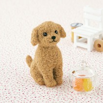 하마나카 양모니들펠트 DIY 키트 441-421, 1세트, 토이푸들 강아지