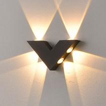 야외 벽등 Thrisdar 6W V 모양 방수 Led 벽 램프 야외 베란다 벽 조명 가든 빌라 발코니 복도 통로 계단 장, 02 Warm White 3000K