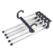 센스리즘 5단 접이식 바지걸이 공간활용, 블랙1개, 1개