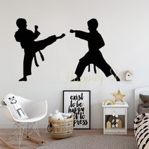 송판 격파 태권도용품 합판 가라테 어린이 벽 스티커 방 유도 비닐 데칼 태권도 결혼 홈 인테리어 벽화 P6, 02 01 white