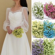 안개꽃 부케 조화 12P/ 셀프웨딩촬영 리마인드 브라이덜샤워 스냅촬영 웨딩소품 꽃꽂이, 분홍