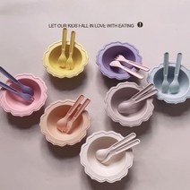 set 비비드컬러 뱀부 요거트볼 대나무, 타로컬러(포크와스푼포함)