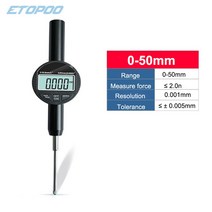 핀 게이지 0-50mm 디지털 표시기 마이크론 다이얼 0.01mm/ 0.001mm, 02 빨간