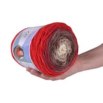 마마니트 4+1 맥시롱바틱 털실 250g 대용량실 / 롱바틱실 / 롱바틱털실, 6772 브라운 레드혼합