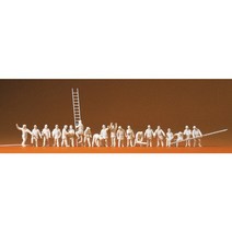 Preiser 16351 디오라마 미니어처 테라리움 미도색 소방관 20명 세트 사람 피규어 모형 1:87 사이즈