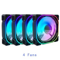 IWONGOU-Argb 4PIN PWM v3pin Aura Sync 블랙 키트 팬 120mm Rgb 무제한 공간 12cm 사일런트 Ar12pro 컴퓨터 쿨러 팬, A-RGB, WHITE, 4Fans