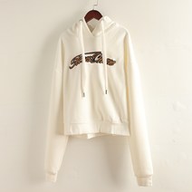 기모 맨투맨 아리따움 계열 봄계절 와이드 루즈핏 숏 자수 여성 마저도 2475044112