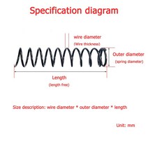 스프링 스틸 압축 해제 기계식 리턴 압력 와이어 직경 0.8mm/ 0.9mm, 01 10mm_02 0.9mm(5pcs)_02 6mm