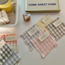 핸드메이드 패브릭컵받침 티코스터 까페소품, 그레이 영문라벨