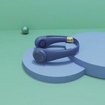 날개없는선풍기 매달린 목걸이 선풍기 휴대용 스포츠 디지털 디스플레이 USB 충전식 날개 없는 터보팬 가전, 01 blue
