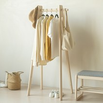 원목 행거 나무행거 목제 목재 친환경 북유럽 스탠드 옷걸이, 122cm 로그