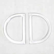 헤세드 마크라메 )플라스틱 마크라메손잡이 반달핸들 가방손잡이(1쌍-외경12cm), 투명(1쌍)
