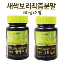 새싹보리착즙분말 순수 새싹보리정 보리새싹 어린잎 가루 환 정제 알약 타블렛, 2개, 청보리 60정