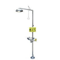 건설샤워기 비상 세척 긴급 세안 수직형 스테인리스, 상세 페이지 참고, SUS304 단일 물 유입구+페달 세면대