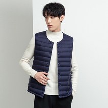 남성 오리털 덕다운 경량 브이넥 라운드넥 이너 패딩조끼 SQM2109029Z