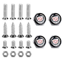 캐딜락 에스컬레이드 드빌 세비야 ATS CTS DTS STS XTS XT5 BLS SRX 자동차 스타일링 차량 번호판 나사 볼, 02 Silver