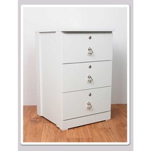 블루밍가구 400 3단 서랍장 틈새수납장, 4003 화이트B(열쇠3개)