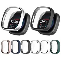 COCOGOGO 핏빗버사4 호환 액정보호 케이스, 실버케이스