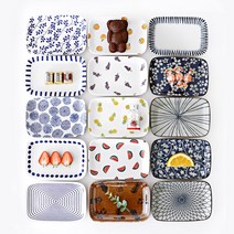 오반자이 둥근 사각 브런치 접시 모음, 둥근사각