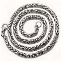 HNSP 스테인레스 스틸 꼬임 디자인 체인 목걸이 남성 길쭉한 목 펑크 록 스타일, 03 8MM, 03 60cm