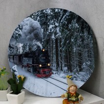tf711-원형아크릴액자_겨울기차여행, 이미지1