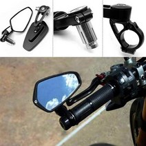 오토바이 미러 화이트 유리 핸들 바 엔드 백미러 사이드 미러 22mm for honda msx 125 cb650r cb125r xadv x adv 750 x11 호환용, 흰색 유리