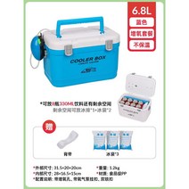 아이스박스 10리터 낚시 아이스쿨러백 대용량 차량용, 6.8L 블루 +산소 펌프