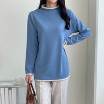 아이우먼 기모반폴라배색티셔츠 GKN555M212 빅사이즈