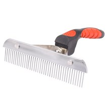 애완 동물 빗 엑스트라 대형 레이크 빗 손질 브러시 Deshedding Tool Beauty Comb 용 골든 리트리버 허스키, 하나, 레드 블랙
