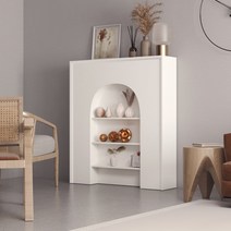 엔틱 벽난로 장식장 현관 거실 장식 콘솔 선반 복도, Q크림 화이트110X25X120cm 세분화표면