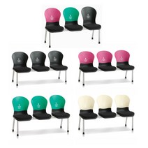 로비의자 3인용 벤치 대기의자 교회 강당 관공서 식당, 핑크그린블랙