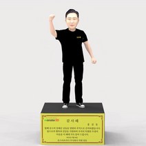 남성 반팔 라운드 티셔츠 화이팅 퇴임 퇴직기념 승진기념 재직기념 감사패 기념패 몬스터3D, 25cm, 명판케이스 25cm용